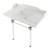 Fauceture 36-Inch Carrara Marble Console Sink with Acrylic Legs