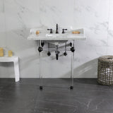 Fauceture 36-Inch Carrara Marble Console Sink with Acrylic Legs