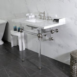 Fauceture 36-Inch Carrara Marble Console Sink with Acrylic Legs