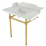 Fauceture 36-Inch Carrara Marble Console Sink with Brass Legs