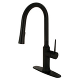 New York Single-Handle 1-Hole Deck Mount Pull-Down Sprayer Kitchen Faucet