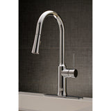 New York Single-Handle 1-Hole Deck Mount Pull-Down Sprayer Kitchen Faucet