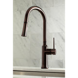 New York Single-Handle 1-Hole Deck Mount Pull-Down Sprayer Kitchen Faucet