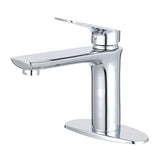 Frankfurt One-Handle 1-Hole Bathroom Faucet with Deck Plate and Push Pop-Up Drain