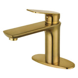 Frankfurt One-Handle 1-Hole Bathroom Faucet with Deck Plate and Push Pop-Up Drain