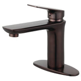 Frankfurt One-Handle 1-Hole Bathroom Faucet with Deck Plate and Push Pop-Up Drain