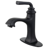 Restoration One-Handle 1-Hole Bathroom Faucet with Deck Plate and Push Pop-Up Drain