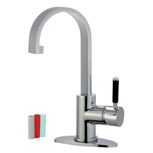 Kaiser One-Handle 1-Hole Bathroom Faucet with Deck Plate and Push Pop-Up Drain