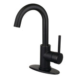 Concord One-Handle 1-Hole Bathroom Faucet with Deck Plate and Push Pop-Up Drain