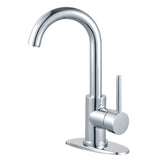 Concord One-Handle 1-Hole Bathroom Faucet with Deck Plate and Push Pop-Up Drain