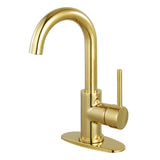 Concord One-Handle 1-Hole Bathroom Faucet with Deck Plate and Push Pop-Up Drain