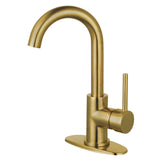 Concord One-Handle 1-Hole Bathroom Faucet with Deck Plate and Push Pop-Up Drain