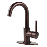 Concord One-Handle 1-Hole Bathroom Faucet with Deck Plate and Push Pop-Up Drain