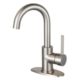 Concord One-Handle 1-Hole Bathroom Faucet with Deck Plate and Push Pop-Up Drain