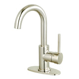 Concord One-Handle 1-Hole Bathroom Faucet with Deck Plate and Push Pop-Up Drain