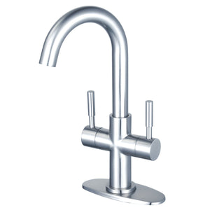 Concord Two-Handle 1-Hole Bathroom Faucet with Deck Plate and Push Pop-Up Drain