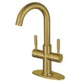 Concord Two-Handle 1-Hole Bathroom Faucet with Deck Plate and Push Pop-Up Drain