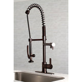 Continental Single-Handle 1-Hole Deck Mount Pre-Rinse Kitchen Faucet