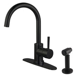 Concord Single-Handle 2-Hole Deck Mount Kitchen Faucet with Brass Side Sprayer