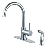 Concord Single-Handle 2-or-4 Hole Deck Mount Kitchen Faucet with Side Sprayer