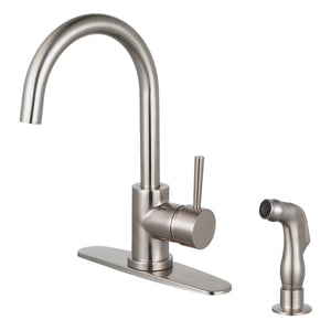 Concord Single-Handle 2-or-4 Hole Deck Mount Kitchen Faucet with Side Sprayer