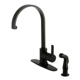 Continental Single-Handle 2-Hole Deck Mount Kitchen Faucet with Side Sprayer