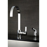 Continental Single-Handle 2-Hole Deck Mount Kitchen Faucet with Side Sprayer