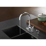 Continental Single-Handle 2-Hole Deck Mount Kitchen Faucet with Side Sprayer