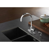 Continental Single-Handle 2-Hole Deck Mount Kitchen Faucet with Side Sprayer