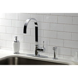 Concord Single-Handle 1-or-3 Hole Deck Mount Kitchen Faucet with Brass Side Sprayer