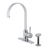 Concord Single-Handle 1-or-3 Hole Deck Mount Kitchen Faucet with Brass Side Sprayer