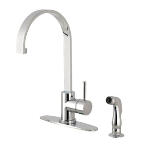 Concord Single-Handle 2-Hole Deck Mount Kitchen Faucet with Side Sprayer