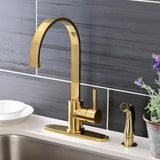 Concord Single-Handle 2-Hole Deck Mount Kitchen Faucet with Side Sprayer