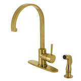 Concord Single-Handle 2-Hole Deck Mount Kitchen Faucet with Side Sprayer