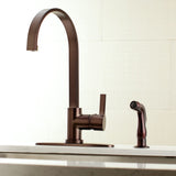 Continental Single-Handle 2-Hole Deck Mount Kitchen Faucet with Side Sprayer