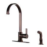 Continental Single-Handle 2-Hole Deck Mount Kitchen Faucet with Side Sprayer