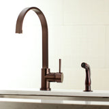 Concord Single-Handle 2-Hole Deck Mount Kitchen Faucet with Side Sprayer