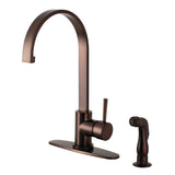 Concord Single-Handle 2-Hole Deck Mount Kitchen Faucet with Side Sprayer