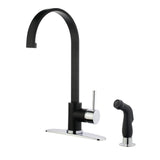 Concord Single-Handle 2-Hole Deck Mount Kitchen Faucet with Side Sprayer