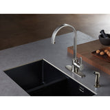 Continental Single-Handle 2-Hole Deck Mount Kitchen Faucet with Side Sprayer