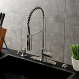 New York Single-Handle 1-Hole Deck Mount Pre-Rinse Kitchen Faucet