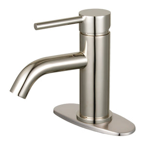 Concord One-Handle 1-Hole Bathroom Faucet with Deck Plate and Push Pop-Up Drain