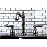 Water Onyx Two-Handle 3-Hole Deck Mount Widespread Bathroom Faucet with Retail Pop-Up Drain