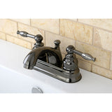 Water Onyx Double-Handle 3-Hole Deck Mount 4-Inch Centerset Bathroom Faucet with Pop-Up Drain