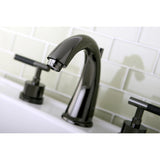 Water Onyx Two-Handle 3-Hole Deck Mount Widespread Bathroom Faucet with Brass Pop-Up Drain