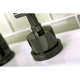 Water Onyx Two-Handle 3-Hole Deck Mount Widespread Bathroom Faucet with Brass Pop-Up Drain