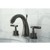 Water Onyx Two-Handle 3-Hole Deck Mount Widespread Bathroom Faucet with Brass Pop-Up Drain