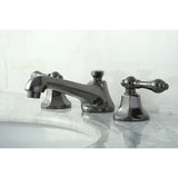 Water Onyx Two-Handle 3-Hole Deck Mount Widespread Bathroom Faucet with Brass Pop-Up Drain