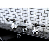 Water Onyx Two-Handle 3-Hole Deck Mount Widespread Bathroom Faucet with Brass Pop-Up Drain