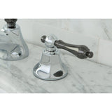 Water Onyx Two-Handle 3-Hole Deck Mount Widespread Bathroom Faucet with Brass Pop-Up Drain